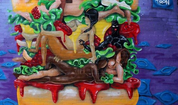 Melbourne family business caught in the spotlight over “kama-sutra burger” mural