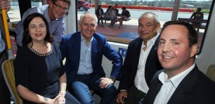 Australia's new Trade Minister Steven Ciobo (far right) with Malcolm Turnbull in October last year.