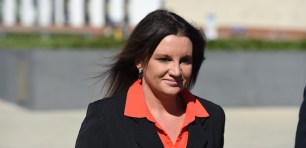 Jacqui Lambie outside parliament