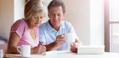 Couple planning retirement superannuation