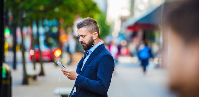 Man looking at his mobile