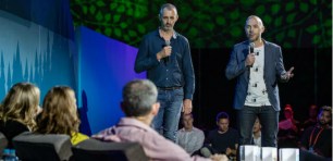 PractiFI founders pitching at Salesforce World Tour in Sydney