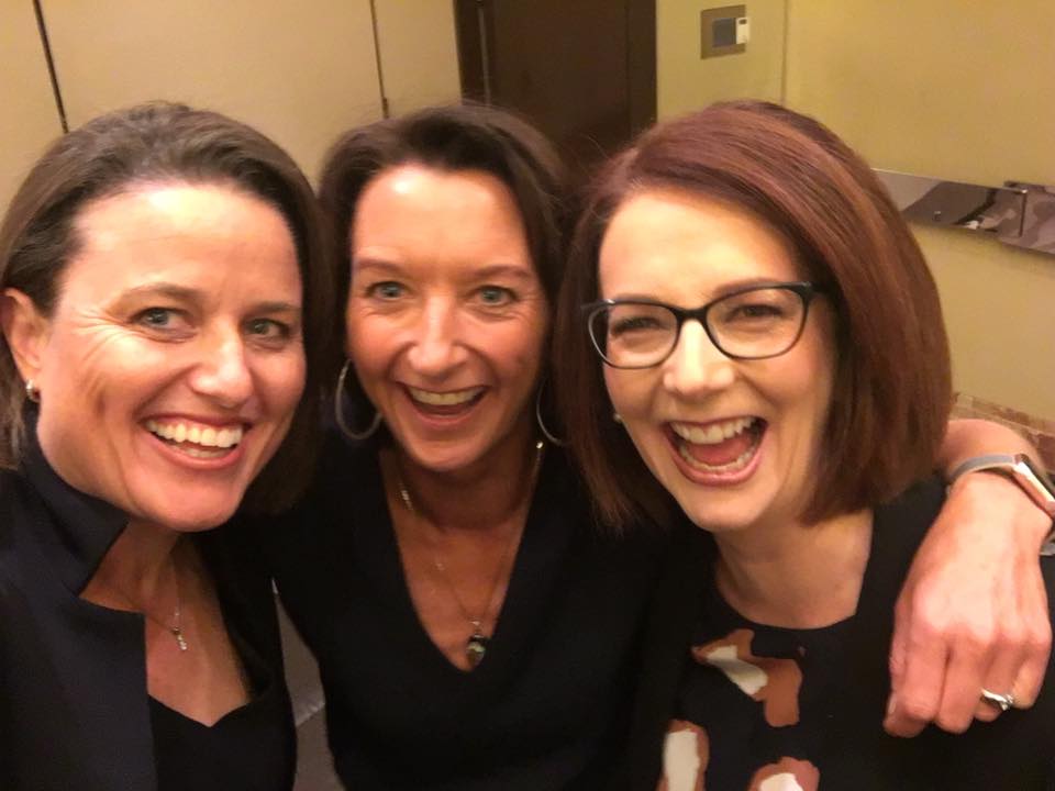 Kirstin Ferguson with Layne Beachley and Julia Gillard. 