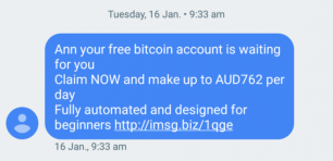 Text message scam