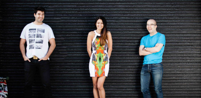 Canva founders Cliff Obrecht, Melanie Perkins and Cameron Adams. Source: Supplied.