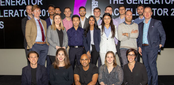 The 2018 cohort for Monash University's The Generator startup accelerator. Source: Supplied.