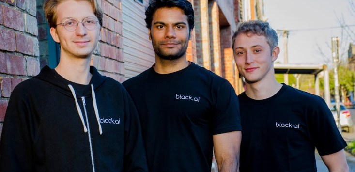 Black.ai founders Sebastien Collier, Karthik Rajgopal and Keaton Okkonen.