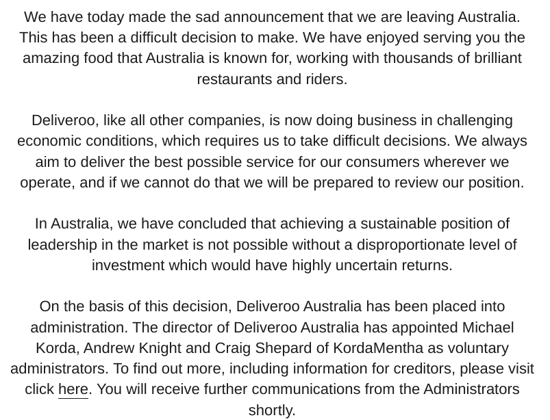 Deliveroo Australia