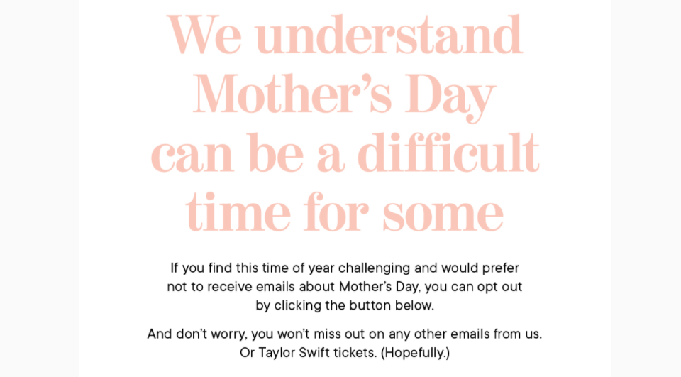 Go-To skincare Mother's Day email