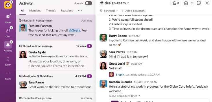 slack changes