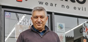 Etiko founder Nick Savaidis in front of store